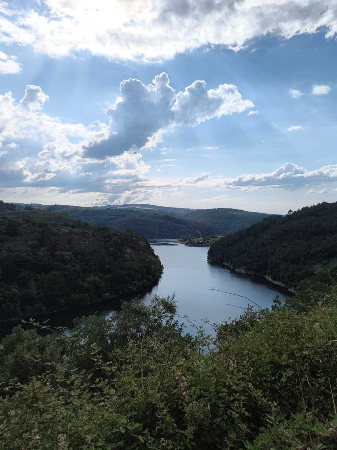 The Sil River running through the green canyon landscape of Ribeira Sacra
